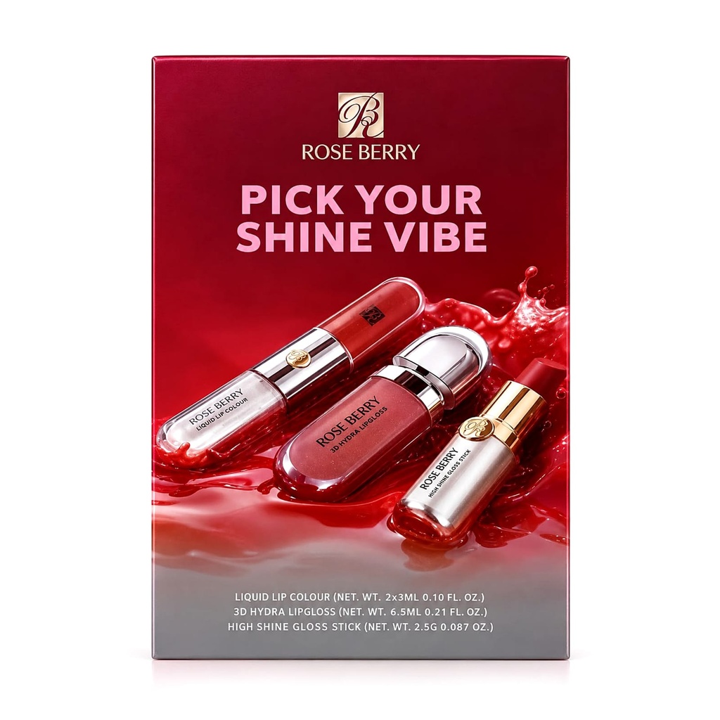 💋 روز بيري – طقم "اختاري لمعتك" (Pick Your Shine Vibe)